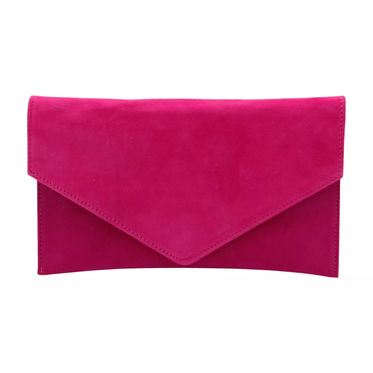 FABUCCI Fuchsia Pink Suede Envelope Clutch Bag