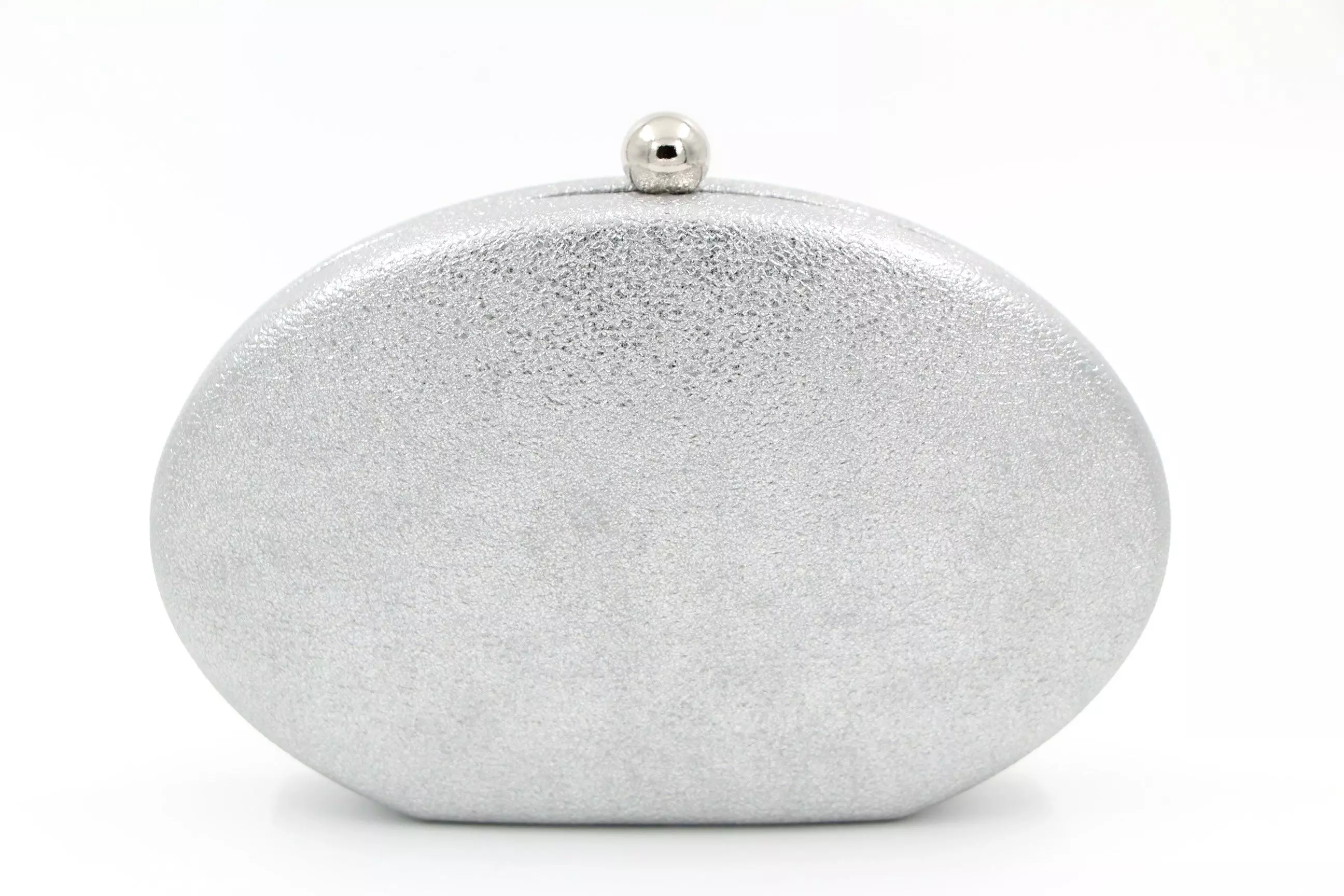 FABUCCI rounded silver clutch with rounded clasp