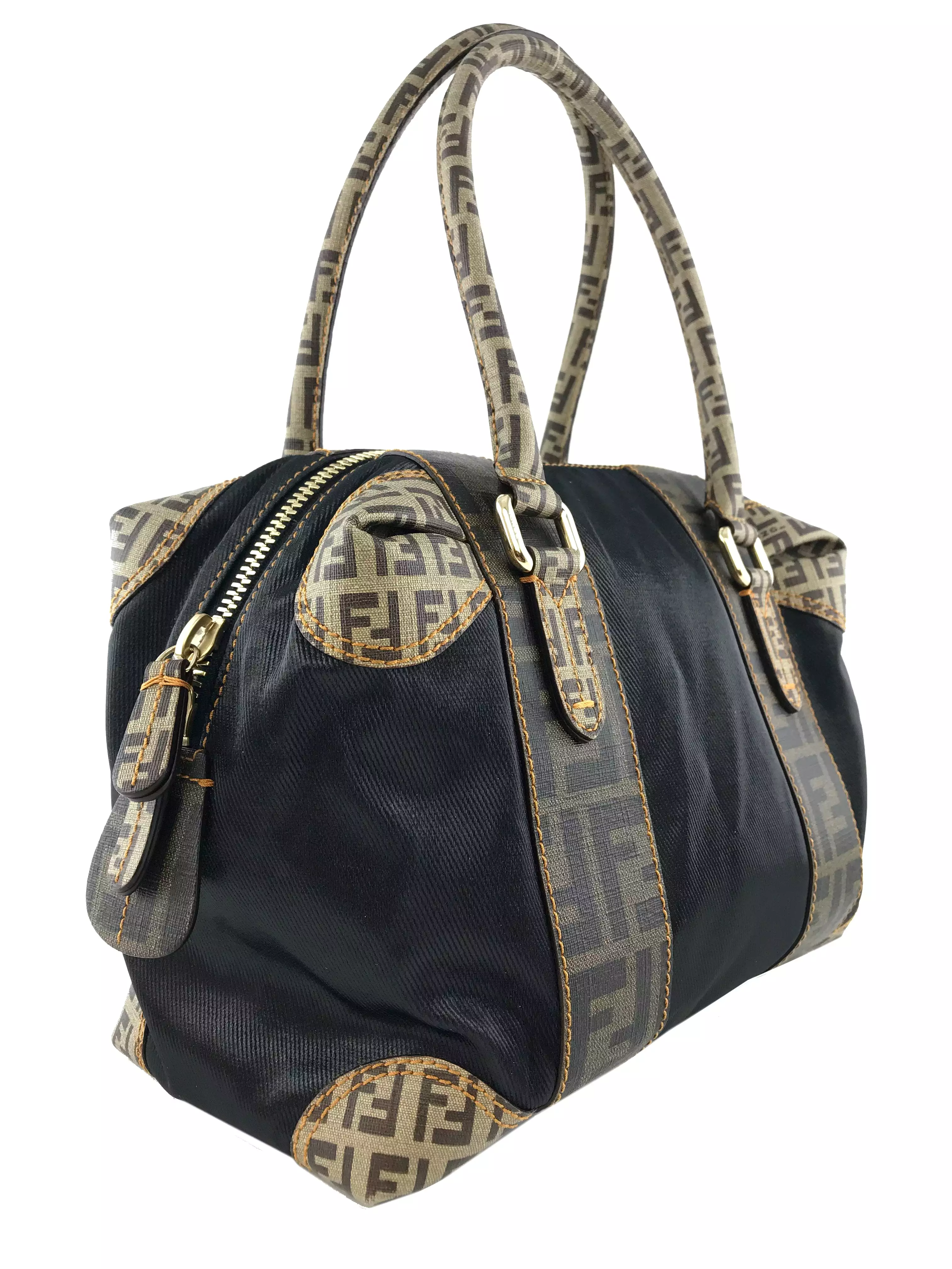 Fendi B Mix Coated Canvas Satchel Bag