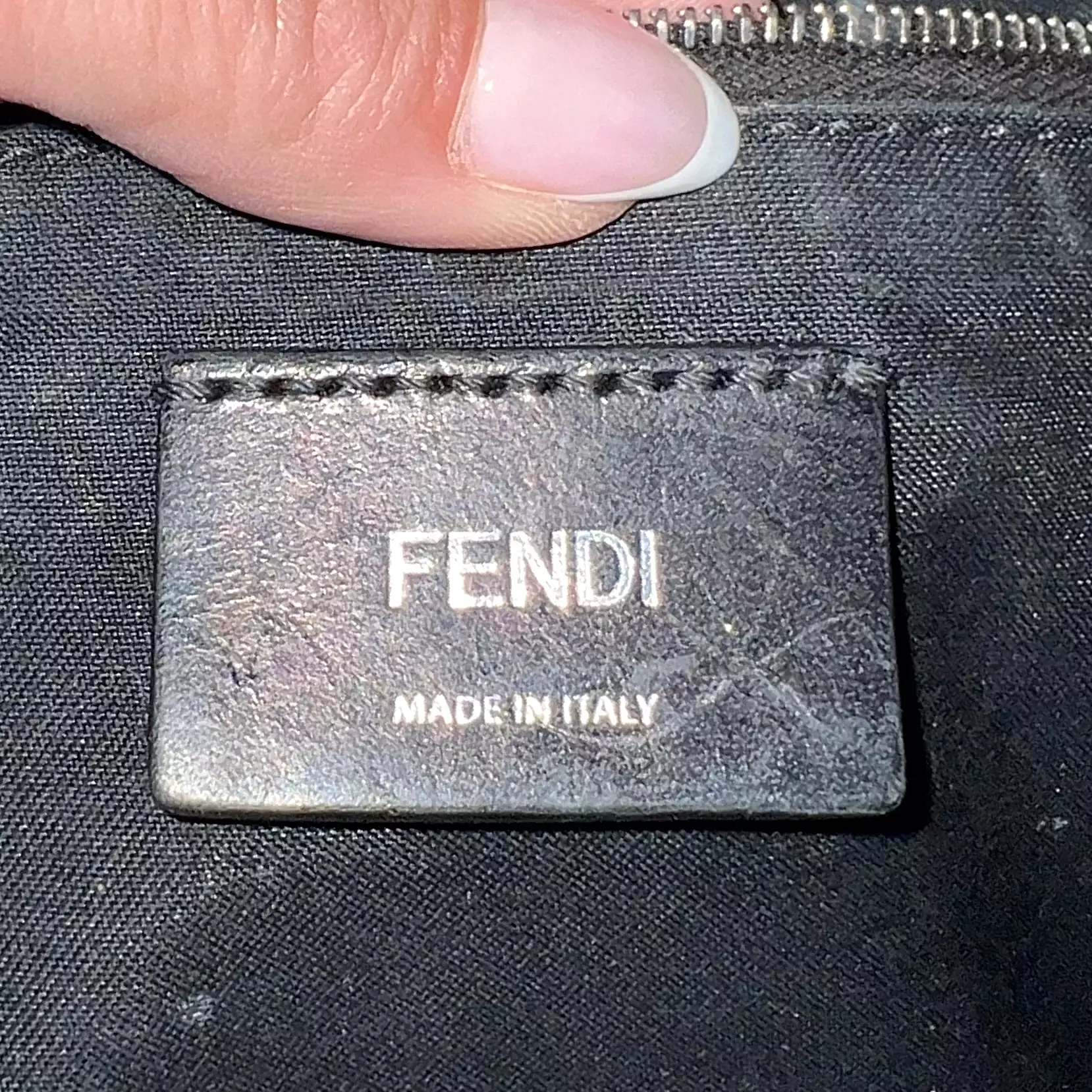 FENDI Embossed Zucca Leather Belt Bag Brown Black