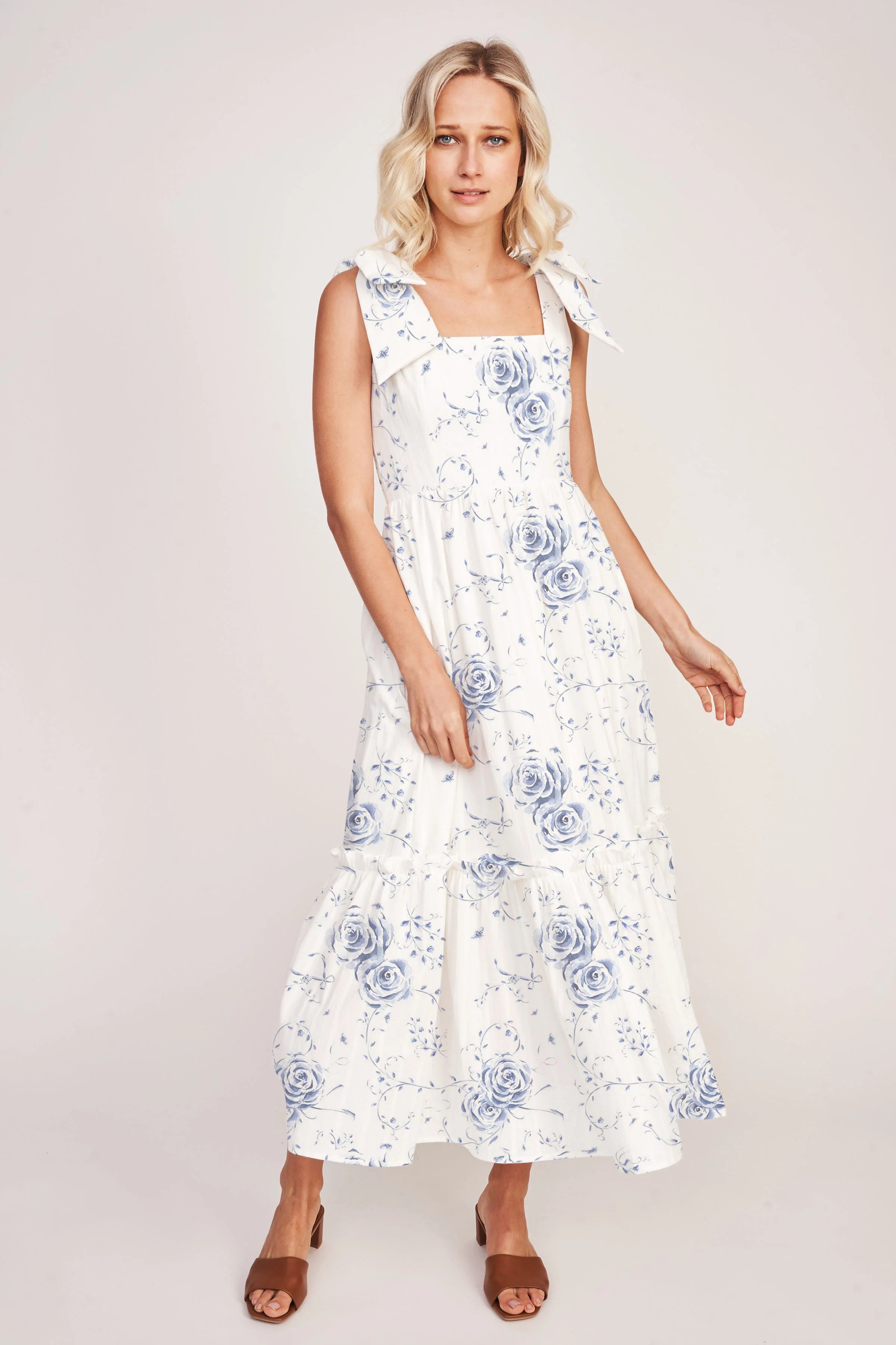 Floraison Lane - The Elizabeth Dress - Blue Heirloom