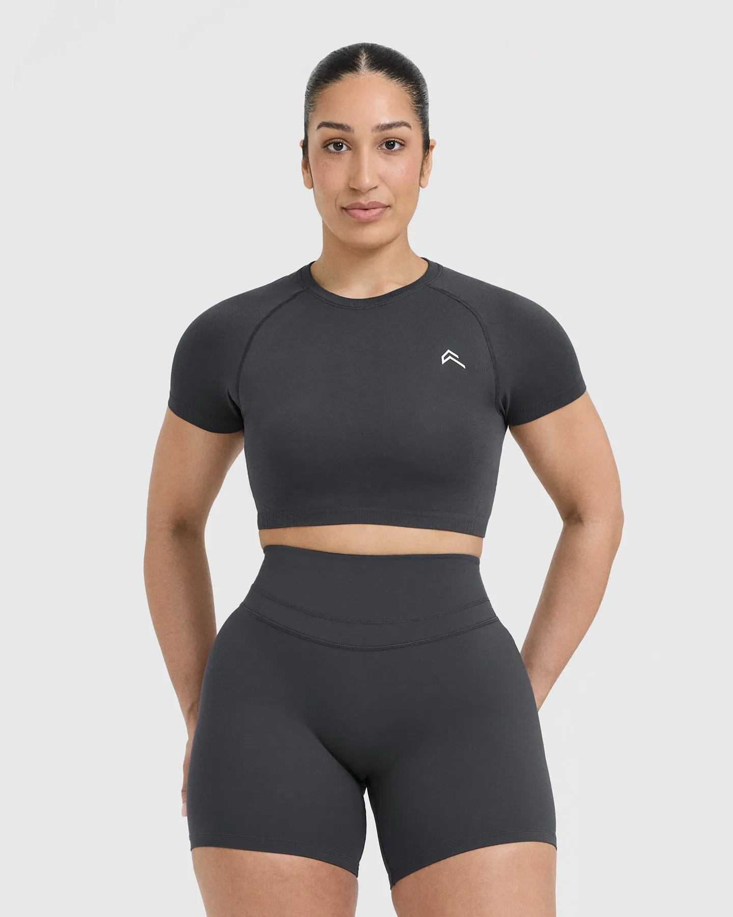 Go To Seamless Fitted Crop Top | Coal