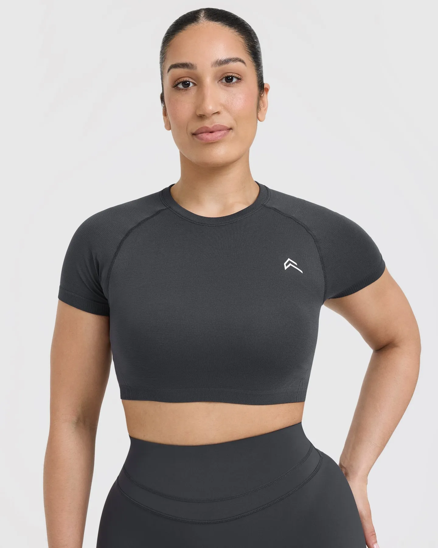 Go To Seamless Fitted Crop Top | Coal