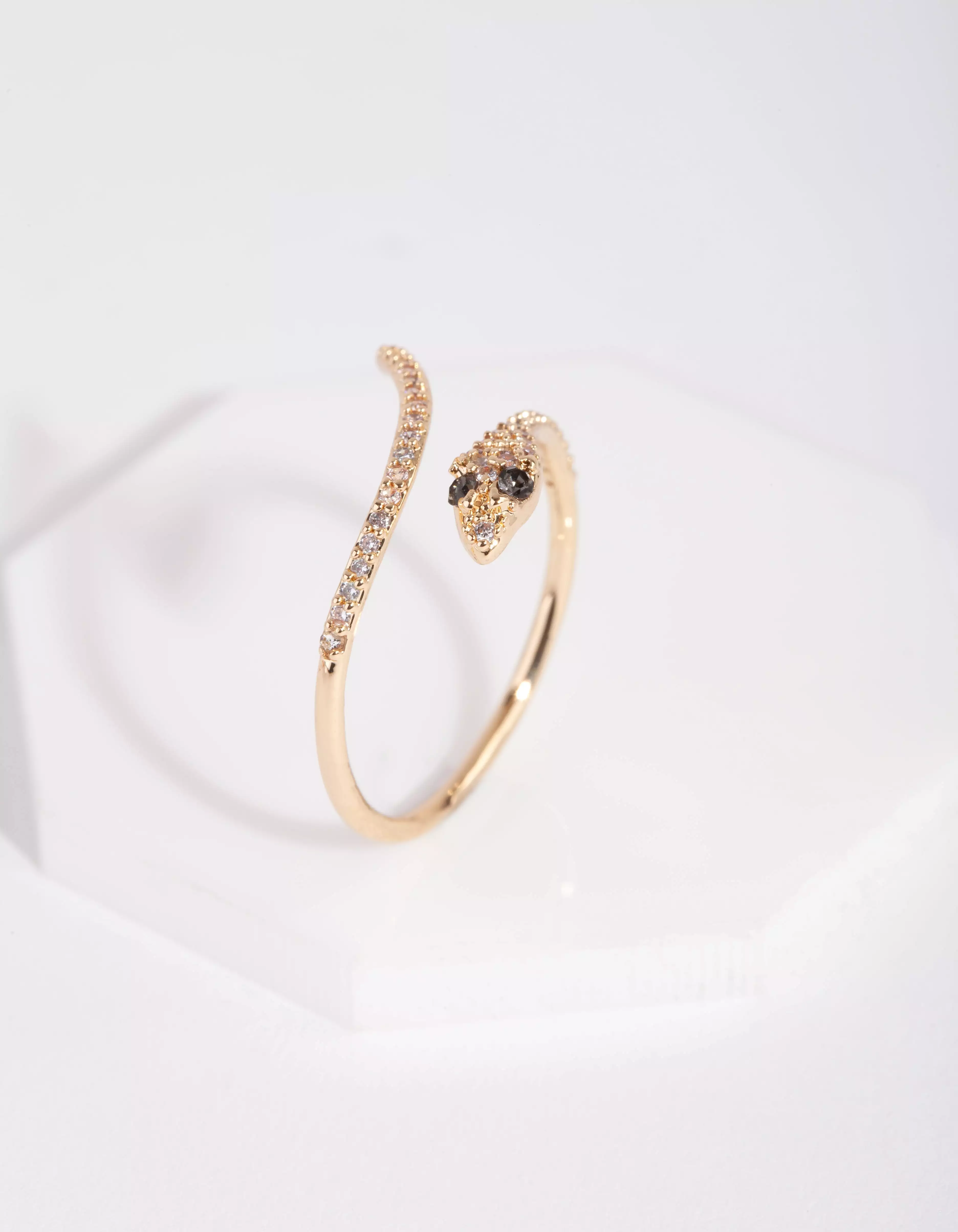 Gold Cubic Zirconia Wrap Snake Ring