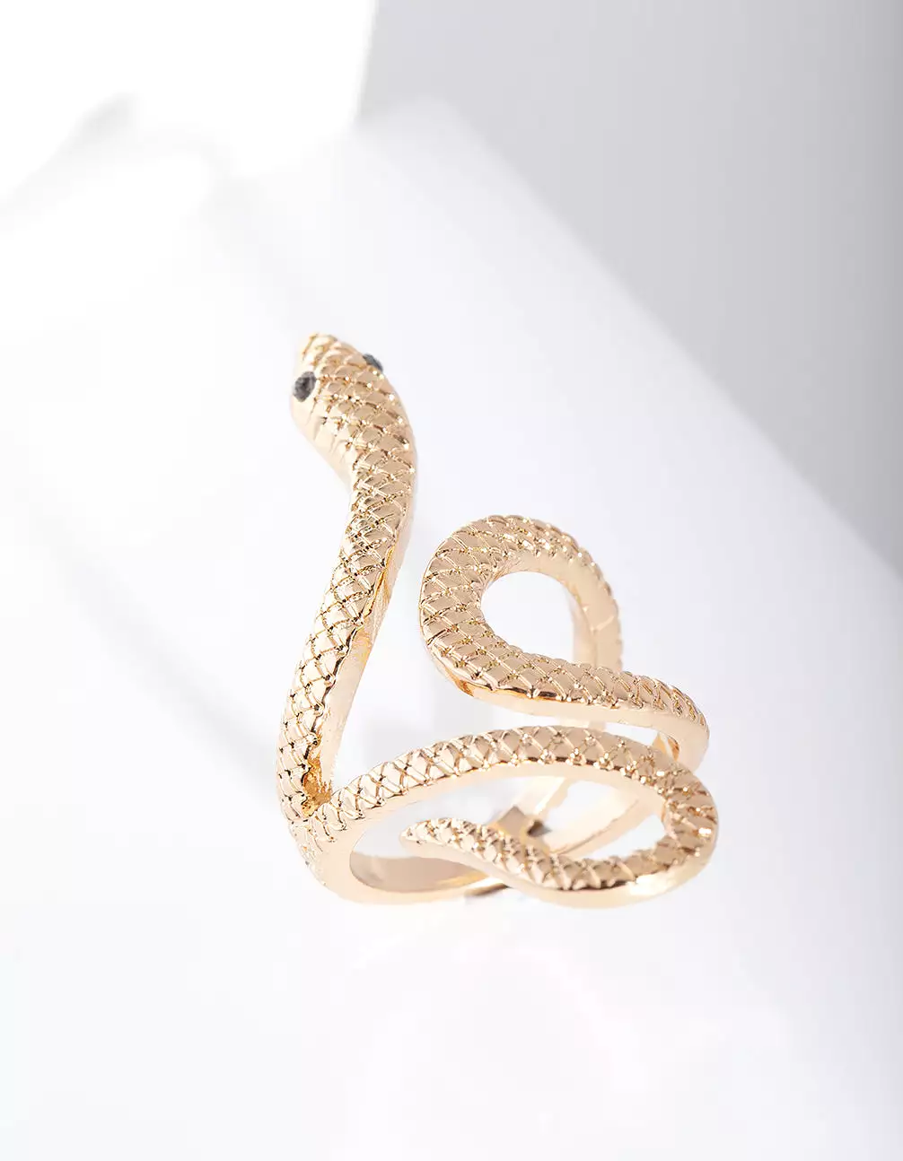 Gold Etched Snake Ring