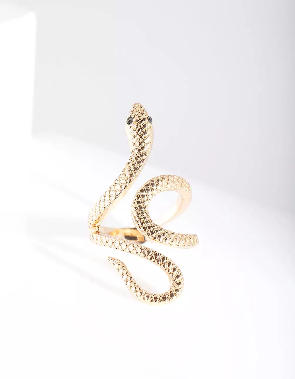 Gold Etched Snake Ring