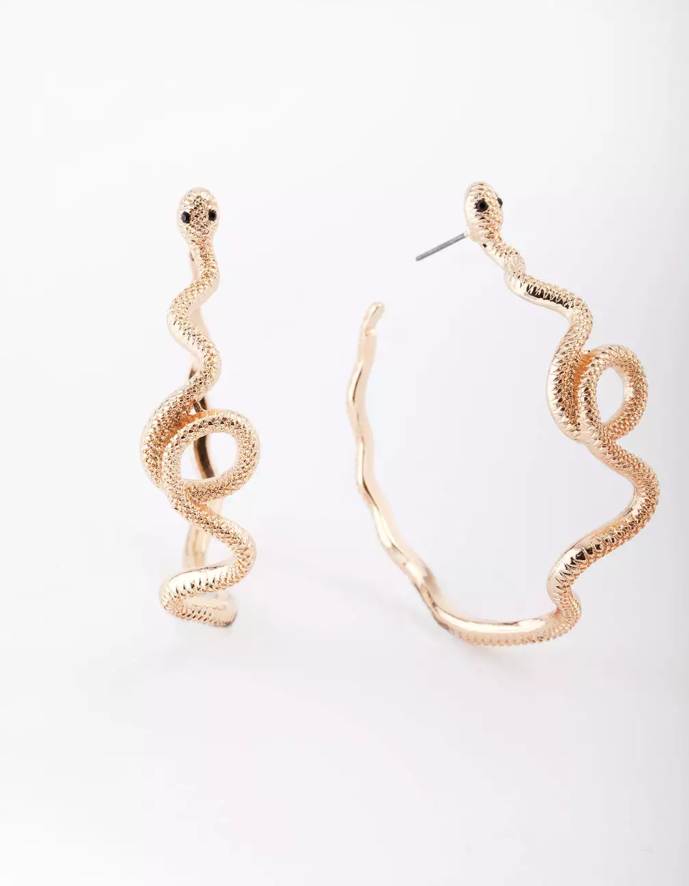 Gold Snake Hoop Earrings