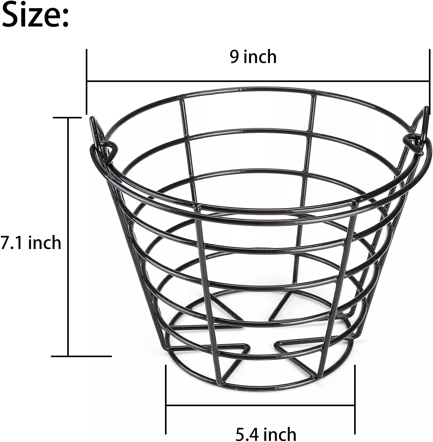 Golf ball bucket full body metal with handle can hold 50 golf balls - 10L0L