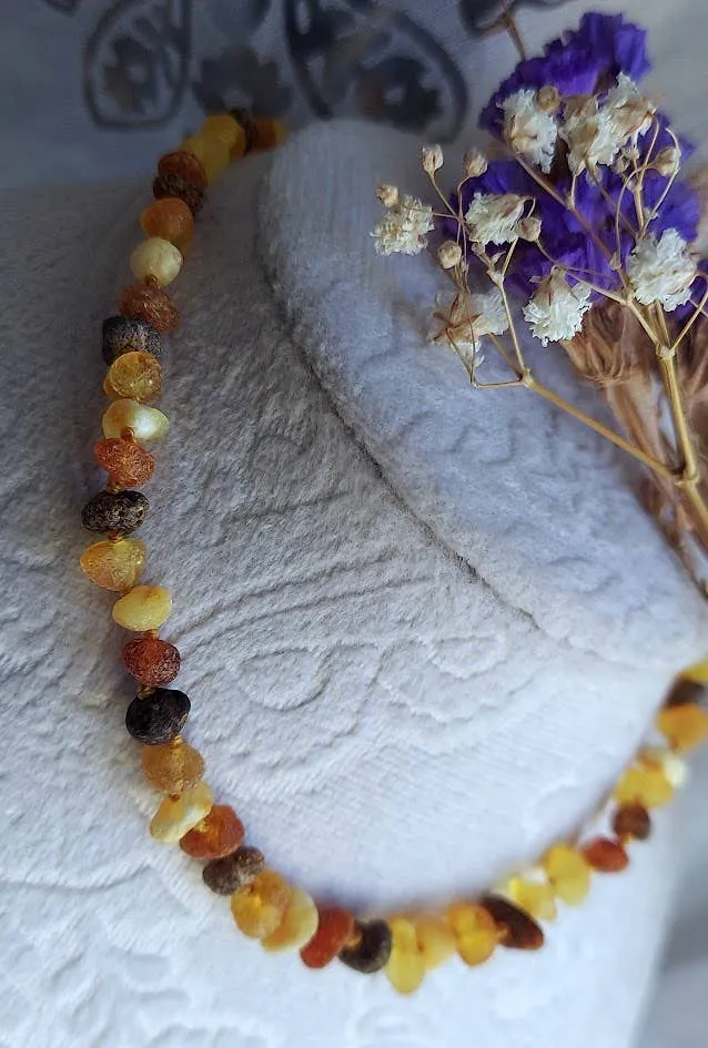 Gorgeous Raw Multi Baltic Amber Necklace w/ Tag Cert GIA 