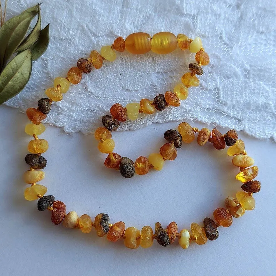 Gorgeous Raw Multi Baltic Amber Necklace w/ Tag Cert GIA 