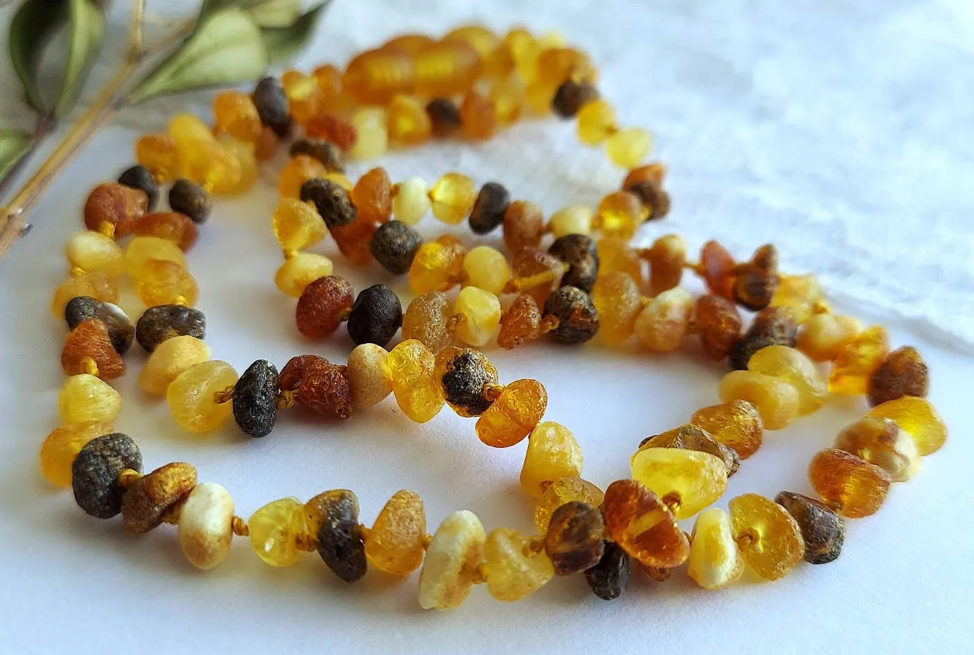 Gorgeous Raw Multi Baltic Amber Necklace w/ Tag Cert GIA 