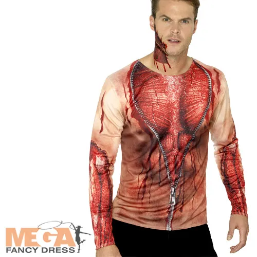 Gruesome Ripped Skin Digital Print T-Shirt