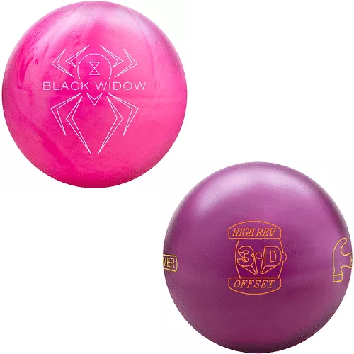 Hammer Black Widow Pink Pearl Urethane & Hammer High Rev 3-D Offset Bowling Balls (2 Ball Bundle)