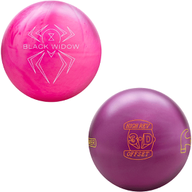 Hammer Black Widow Pink Pearl Urethane & Hammer High Rev 3-D Offset Bowling Balls (2 Ball Bundle)