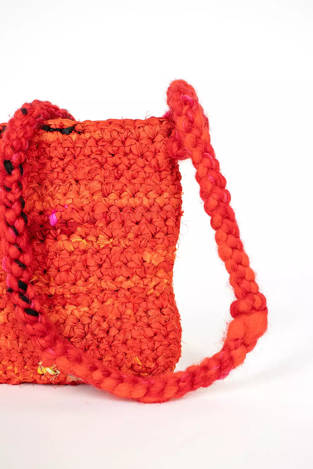 Hand Crochet Diario Bag Red Multi