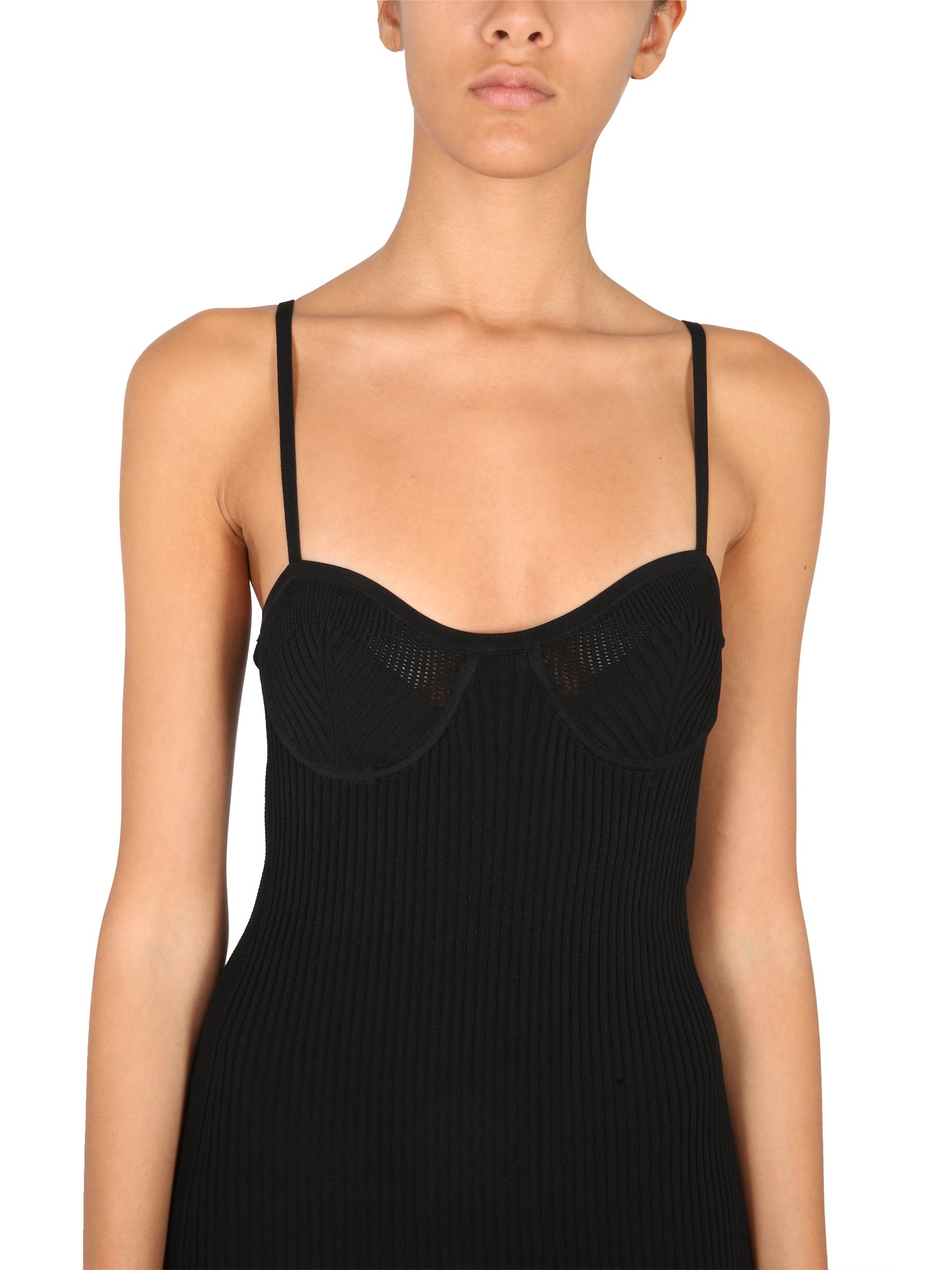 HELMUT LANG    RIBBED BRALETTE DRESS