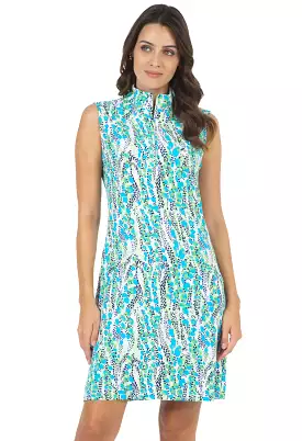 IBKUL Dress S/less Kamila Navy/Lime