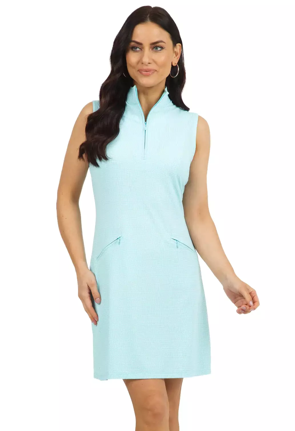 IBKUL Dress S/less Mini Check Seafoam