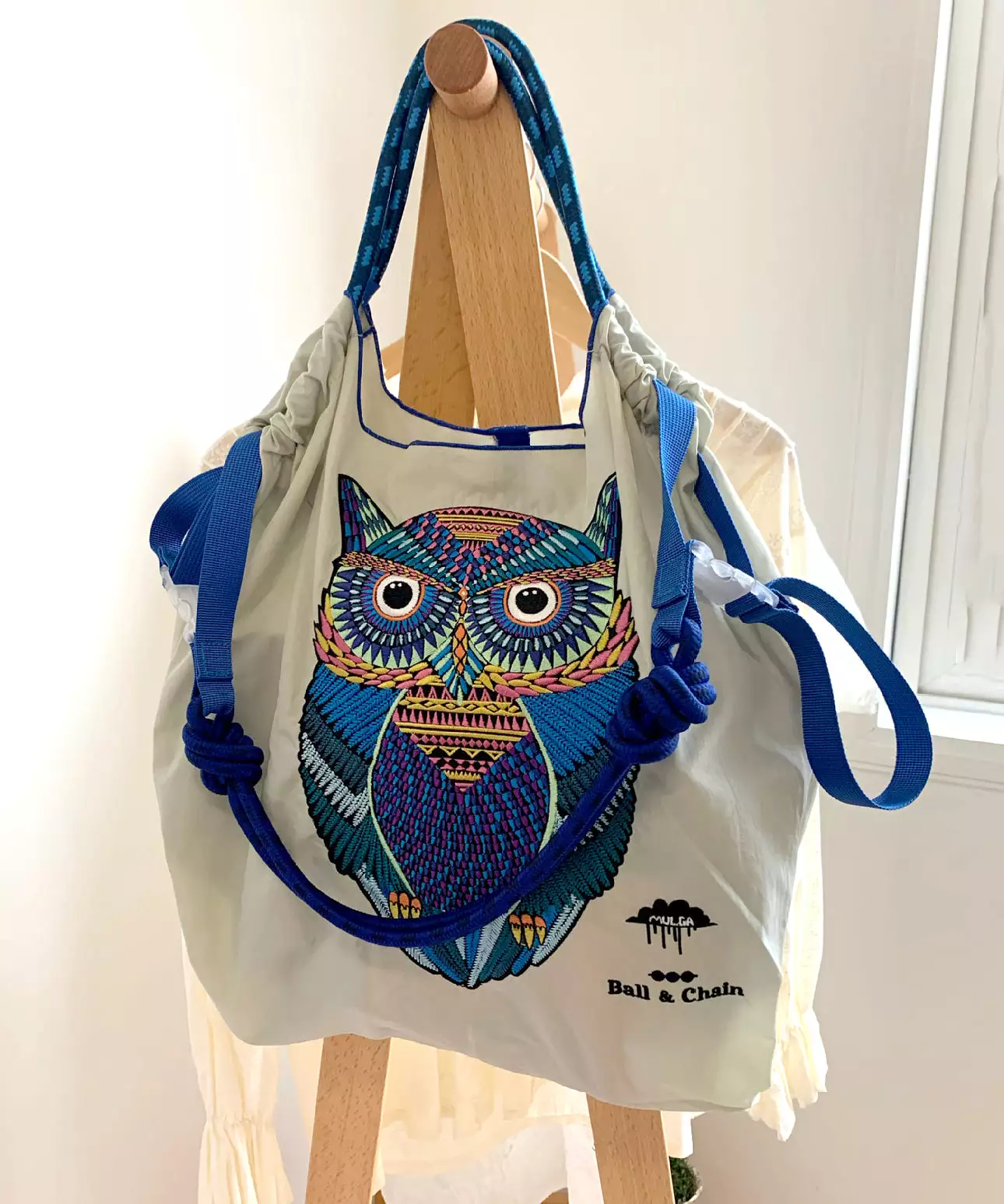 Japanese Style Embroidered Owl Large Capacity Shopping Bag 2024 SX1009