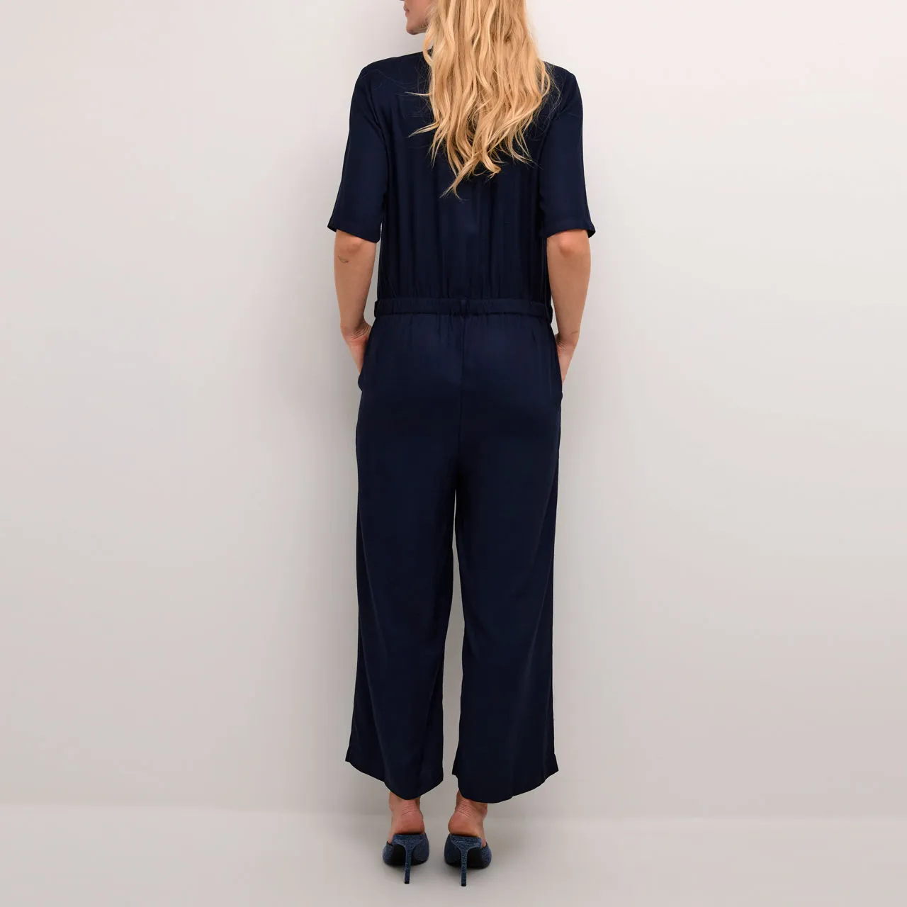 KAFFE ONLINE EXCLUSIVE Ruthie Cropped Leg Jumpsuit - Blue