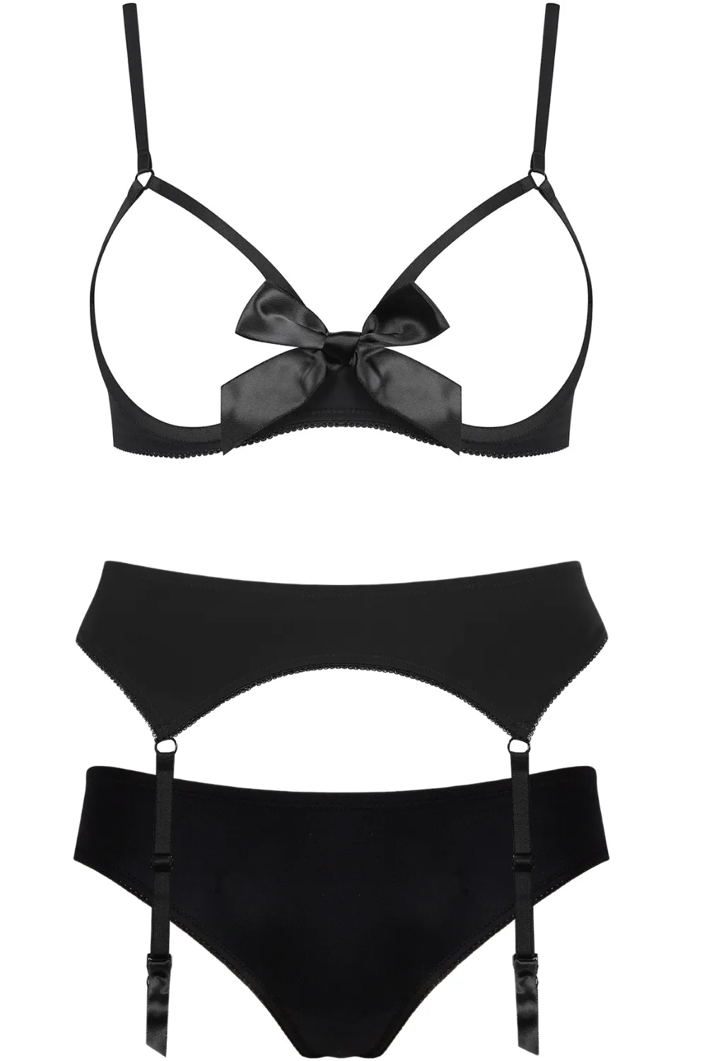 Le Petit Secret Cupless Bra, Naked Shorty & Suspender