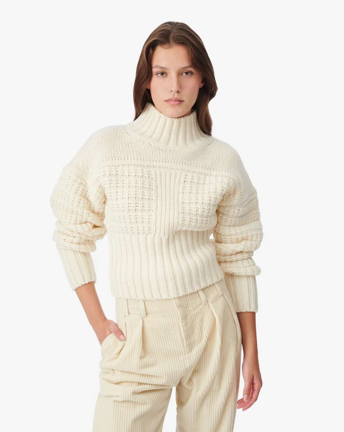 LEXA HIGH-NECK WOOL SWEATER - ERCU