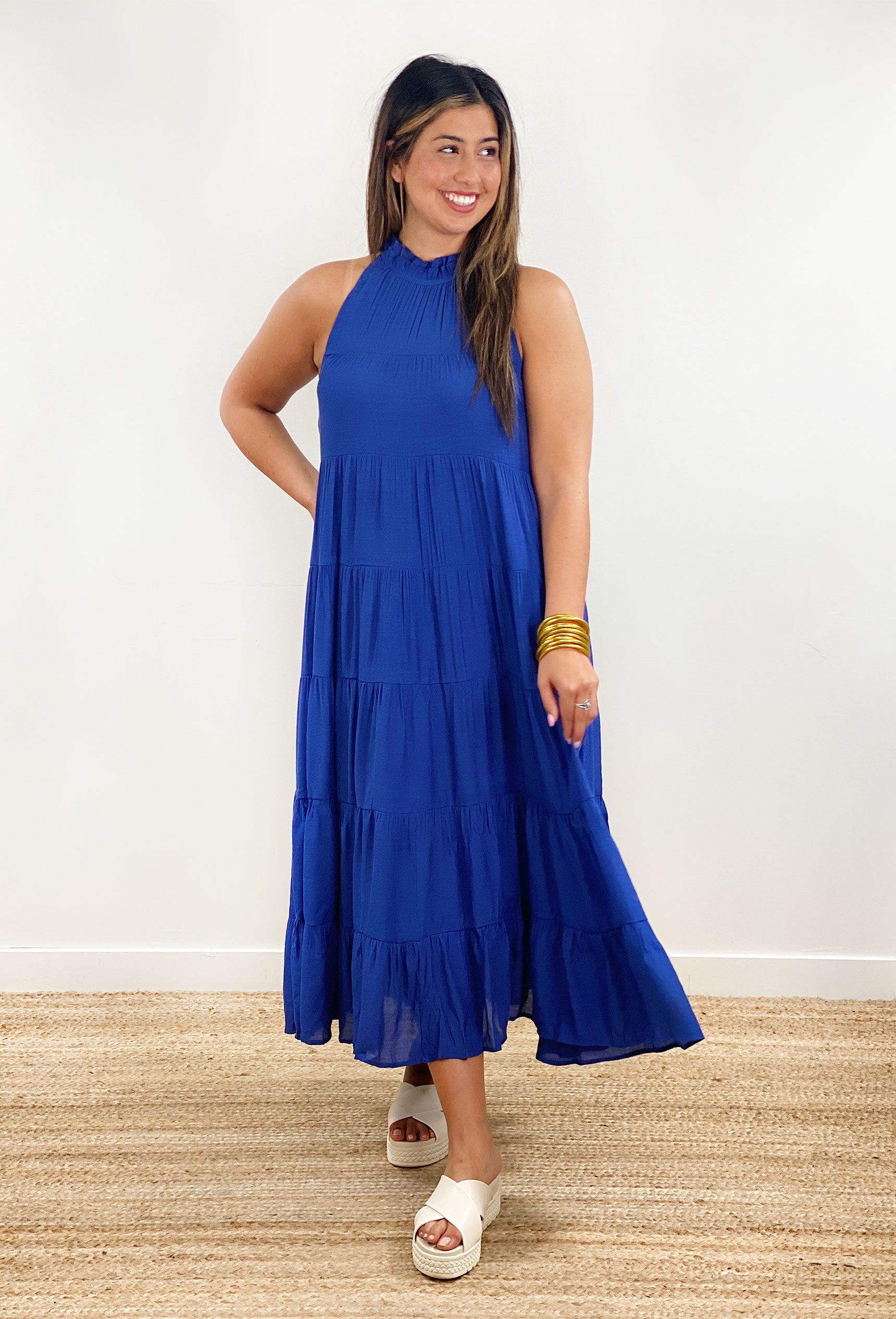 Lisbeth Navy Tiered Maxi Dress