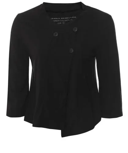 Lurdes Bergada Black Cropped Asymmetric Jacket | Jules B