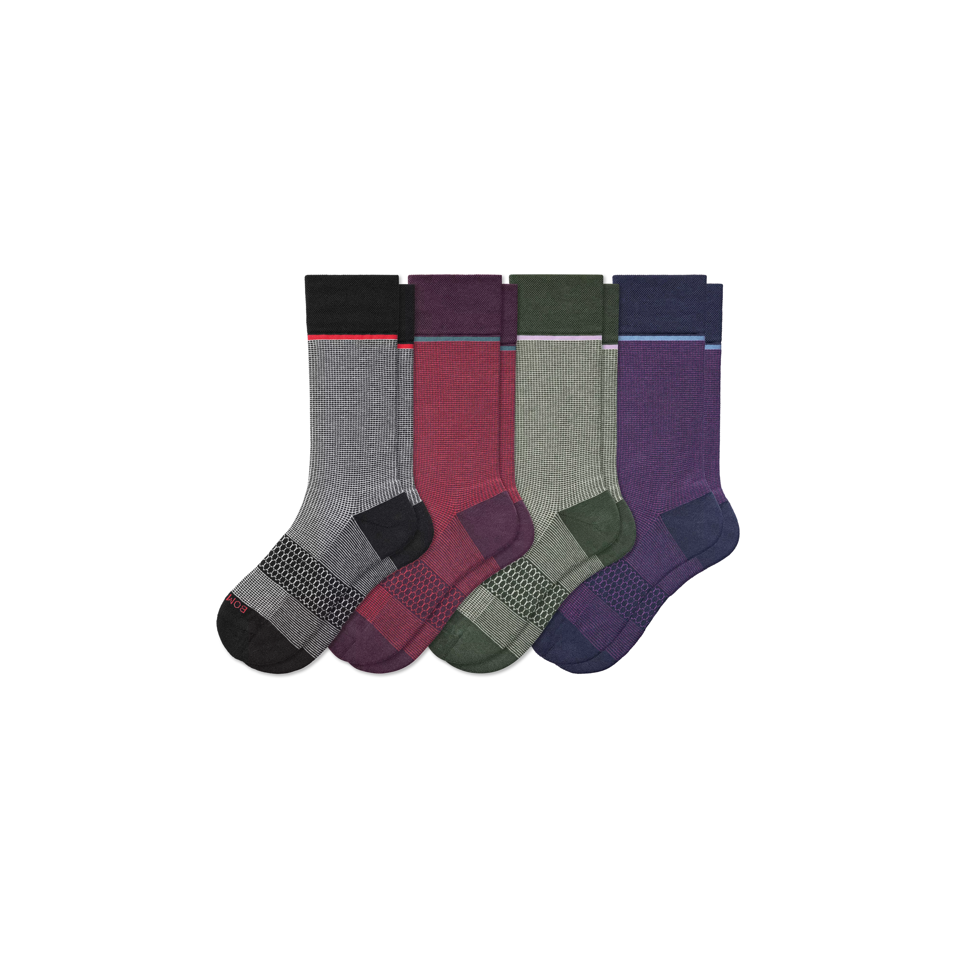 Men’s Grid-Knit Dress Calf Sock 4-Pack