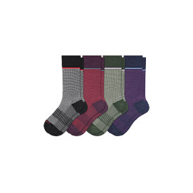 Men’s Grid-Knit Dress Calf Sock 4-Pack