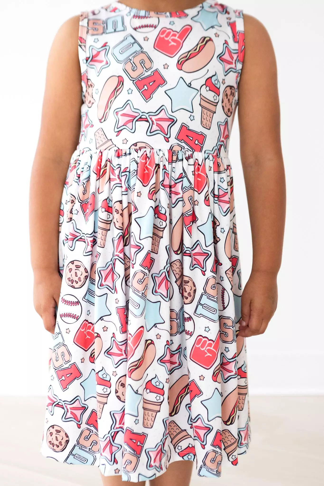 Mila & Rose Red, White & BBQ Tank Twirl Dress