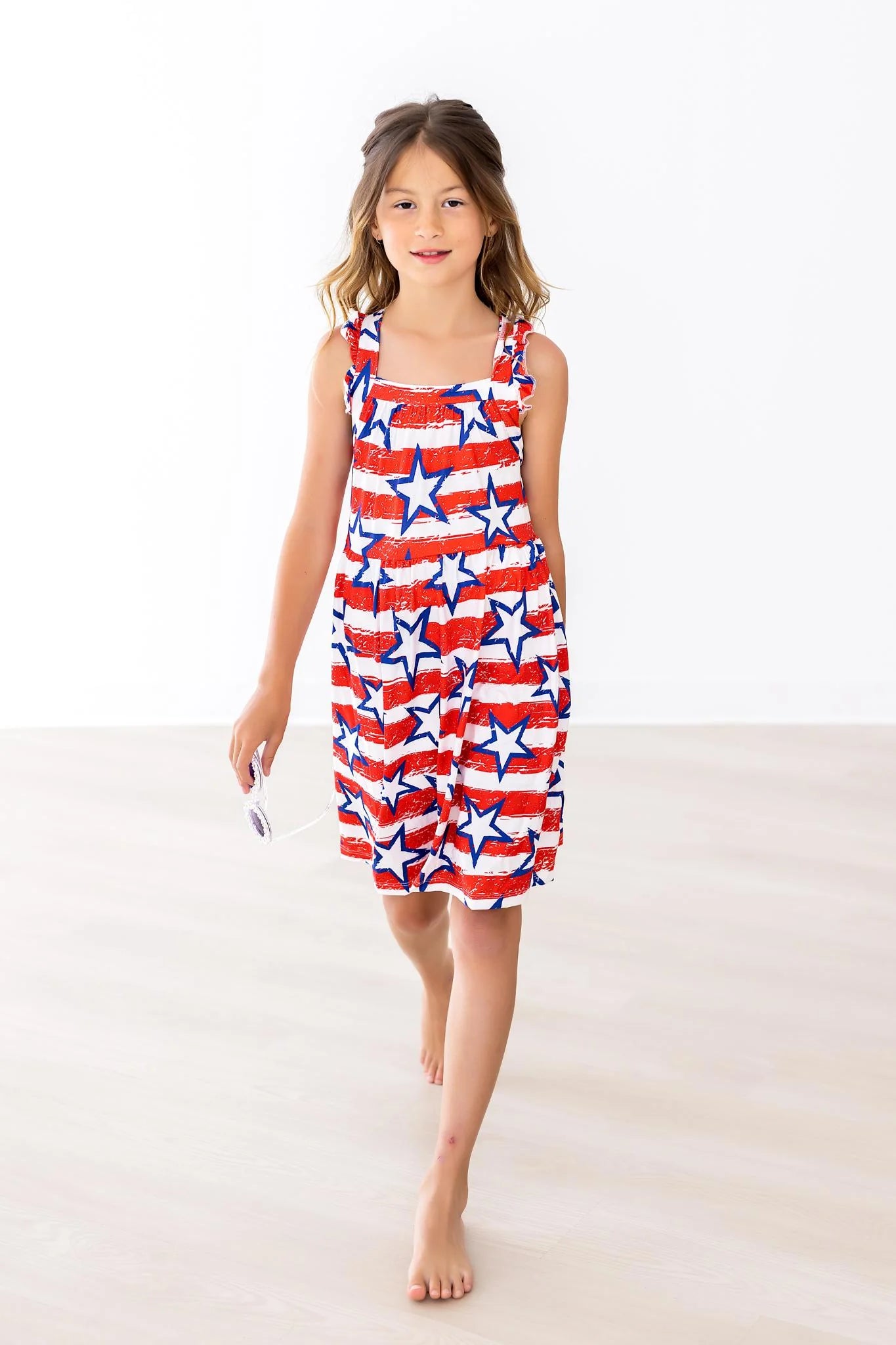 Mila & Rose - Stars & Stripes Ruffle Cross Back Dress