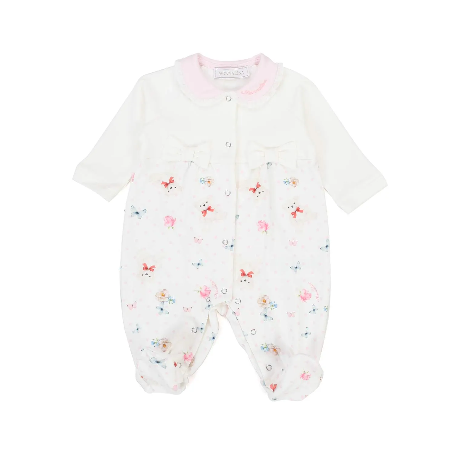 Monnalisa Baby Romper With Bows