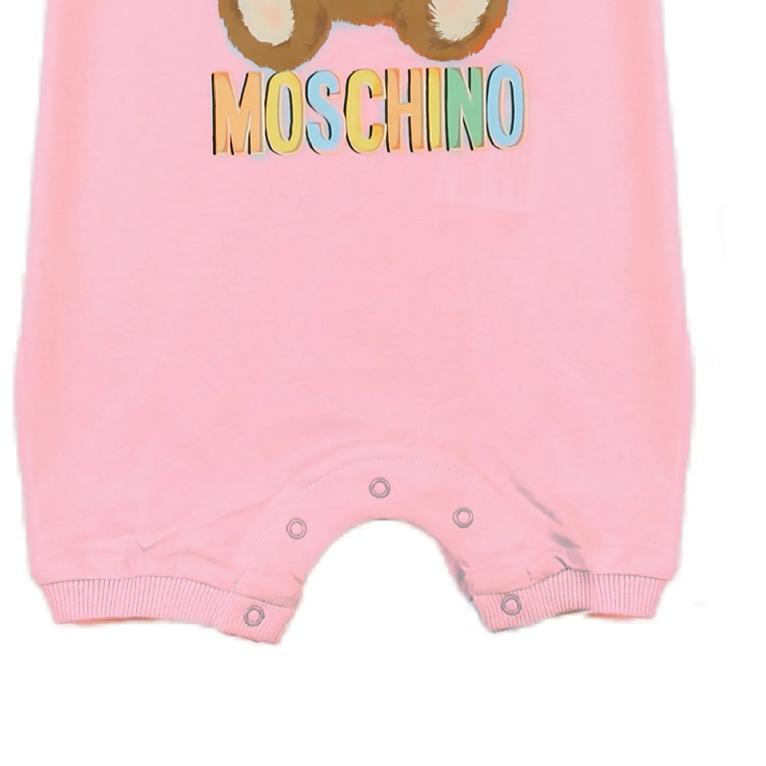 Moschino Pink Romper With Teddy Bear Print