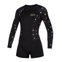 Mystic Diva Long Arm 2/2mm Womens Shorty Wetsuit 2022 - Black