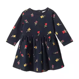 Nature Baby LS Twirl Dress - Navy Tulip