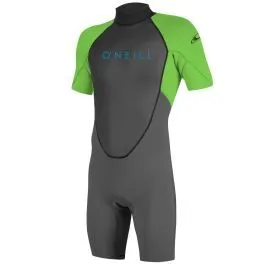 O'Neill Reactor 2 2mm Youth Shorty Back Zip Wetsuit 2024 - Graphite/ Day Glo