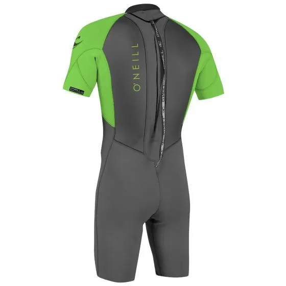 O'Neill Reactor 2 2mm Youth Shorty Back Zip Wetsuit 2024 - Graphite/ Day Glo