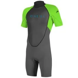 O'Neill Reactor2 2mm Mens Back Zip SAMPLE Shorty - Graphite Day Glo