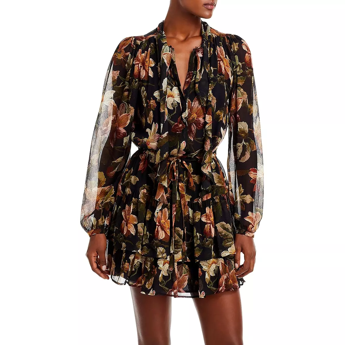 Paige Womens Elynne Silk Floral Print Shift Dress