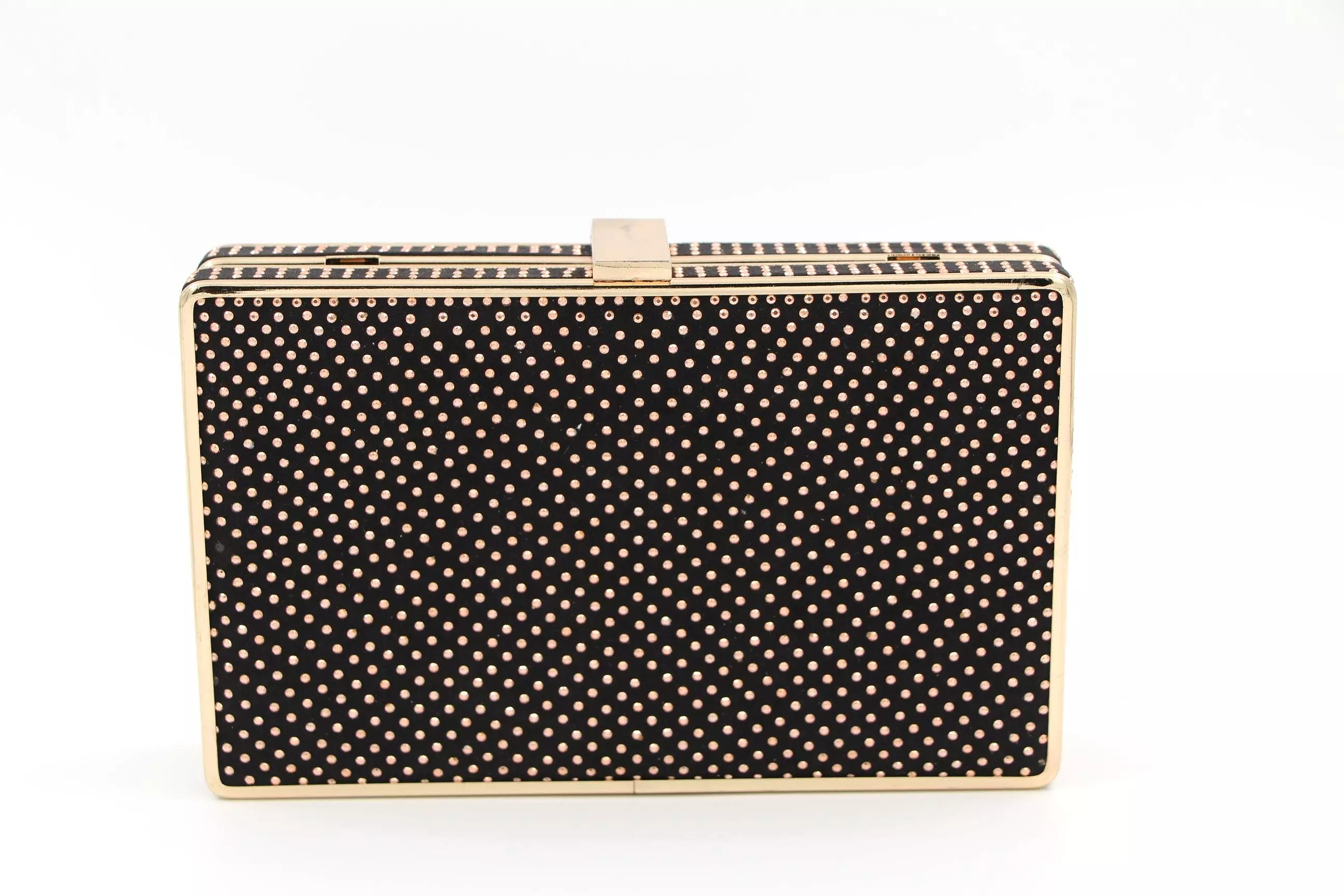 PEPE MOLL black suede with small rhinestones box clutch