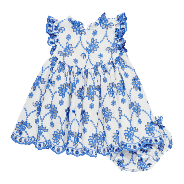 Pink Chicken - Blue Eyelet Baby Girl Cynthia Dress