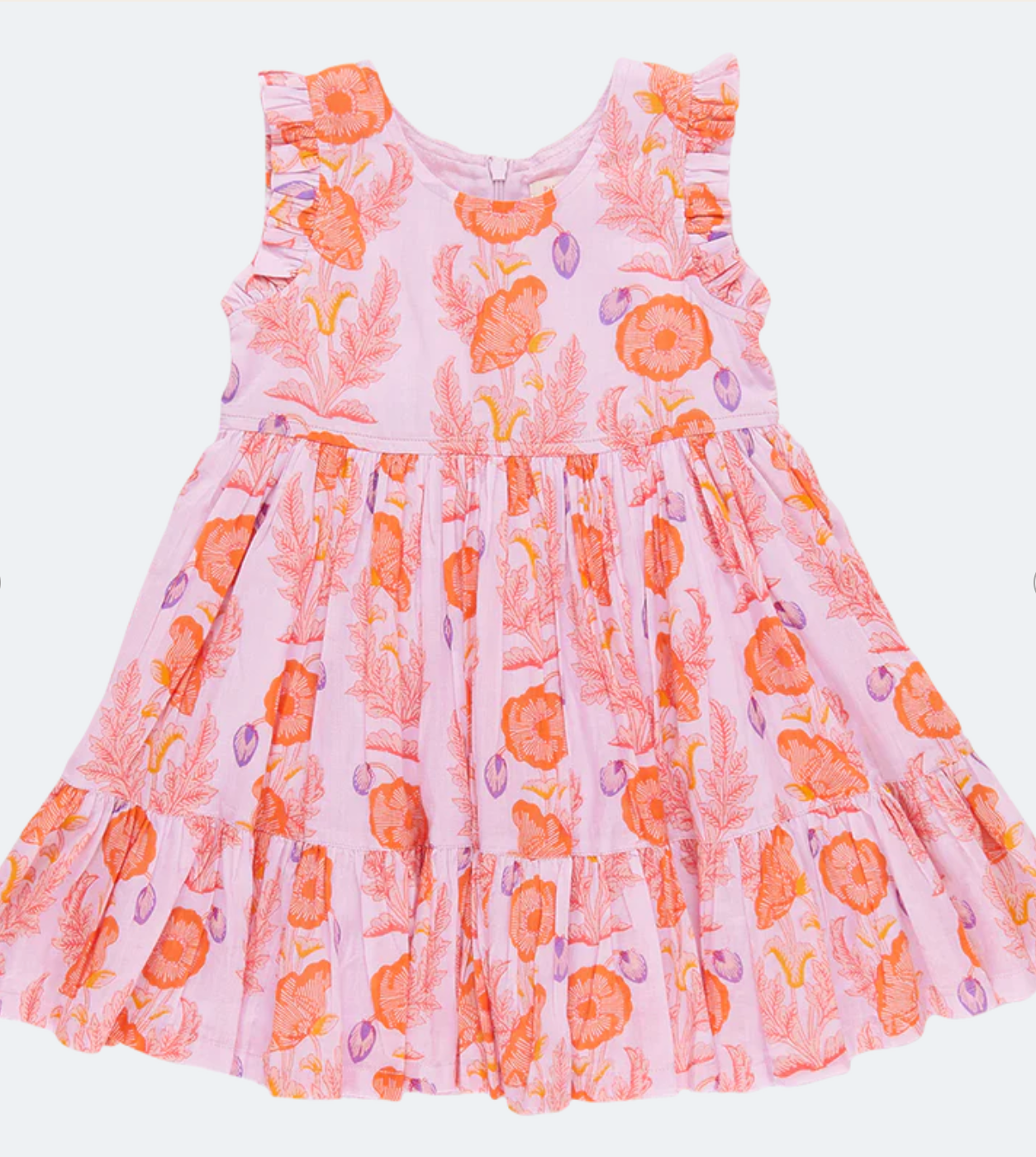 Pink Chicken - Girls Kelsey Dress - Purple Gilded Floral