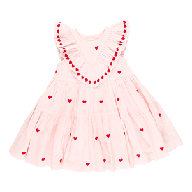 Pink Chicken - Raphaela Dress - Confetti Heart Embroidery