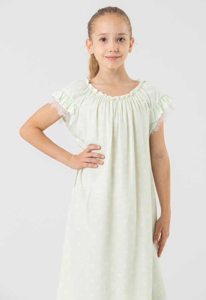 Polka Dots Ruffle Frill Sleep Dress