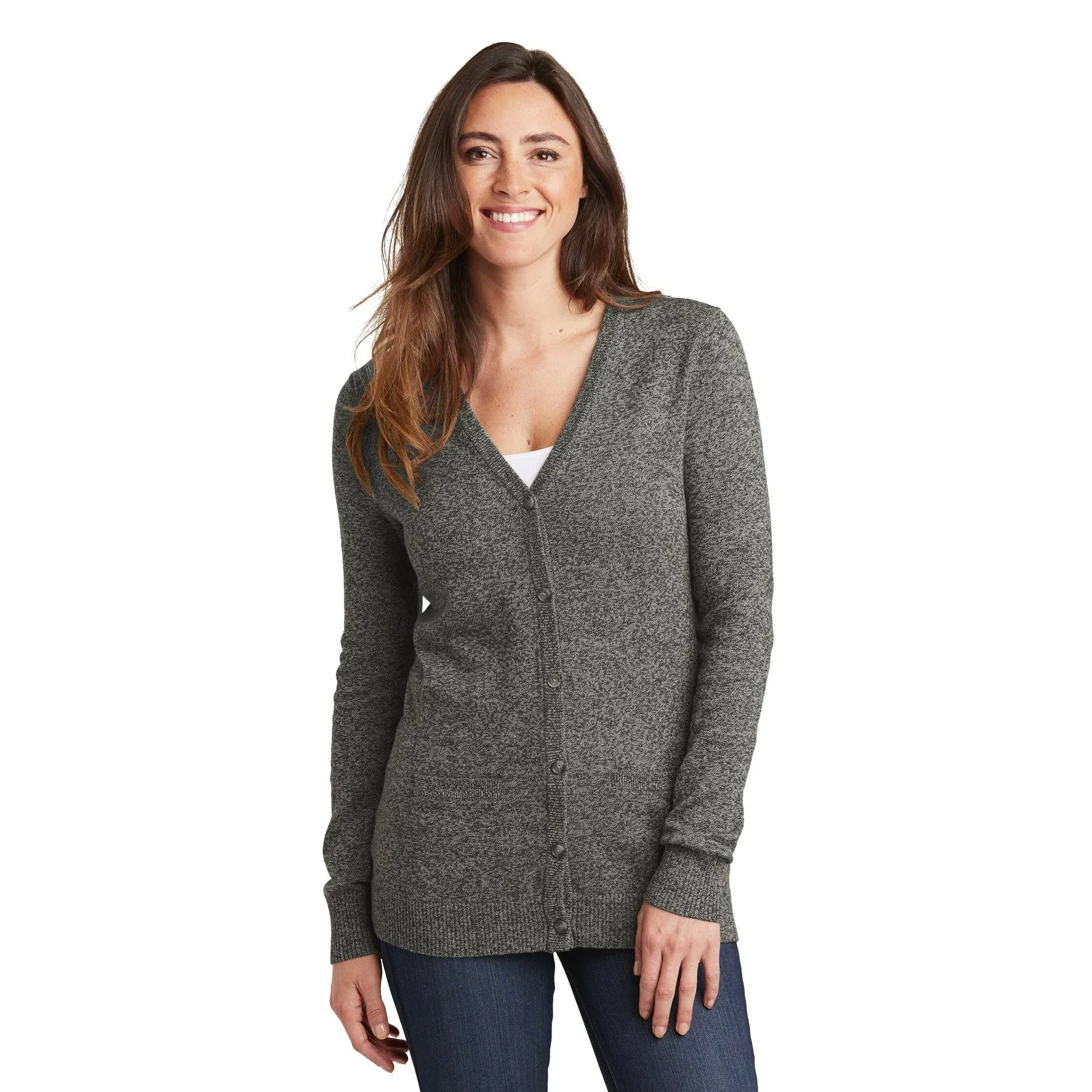 Port Authority Ladies Marled Cardigan - LSW415