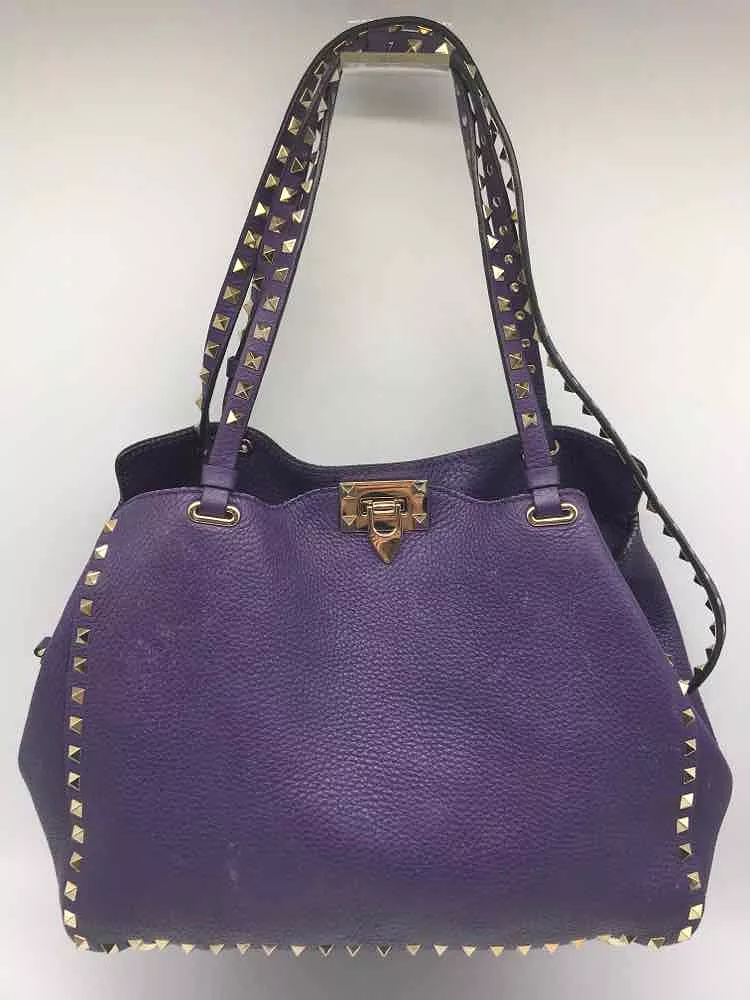 Pre-Owned Valentino Garavani Purple Valentino Rockstud Tote Bag Tote Bag