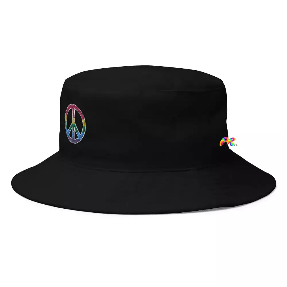 Rainbow Peace Sign Bucket Hat