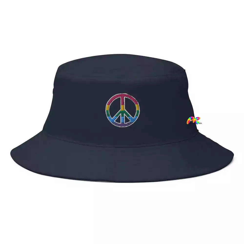 Rainbow Peace Sign Bucket Hat