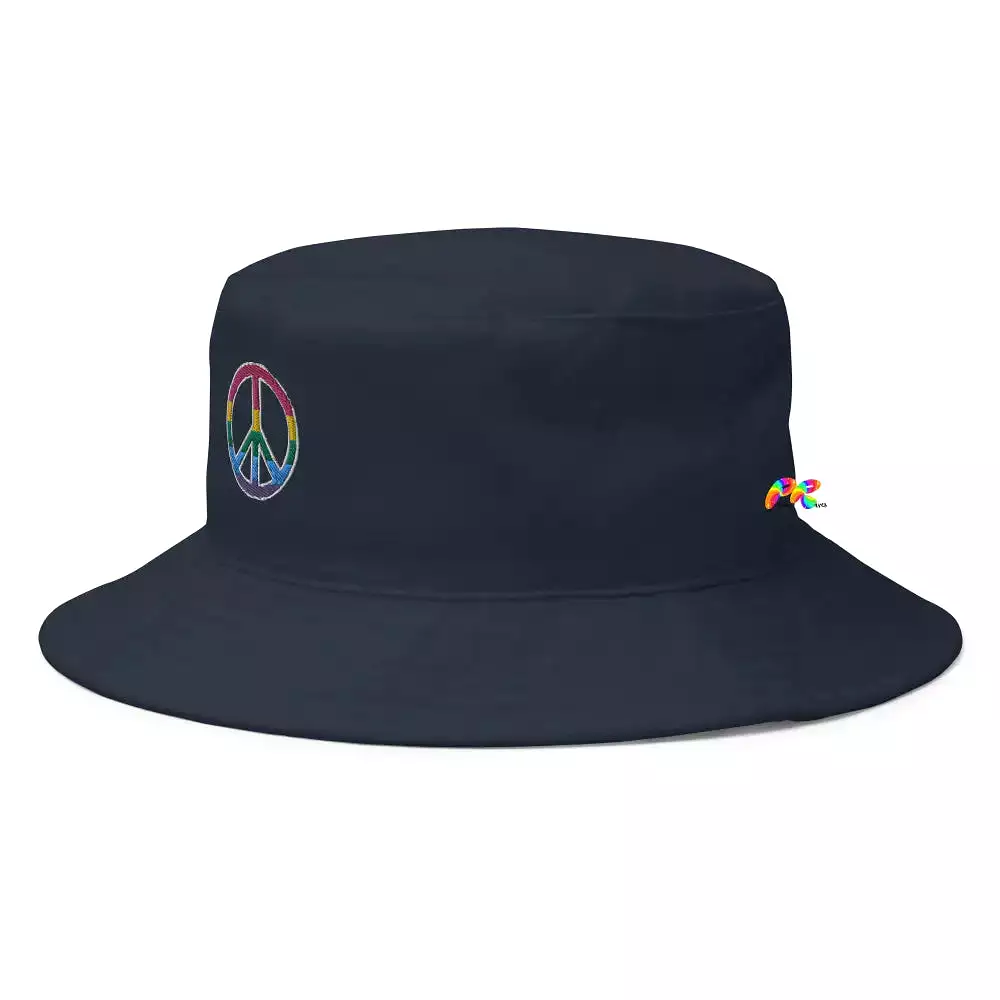 Rainbow Peace Sign Bucket Hat